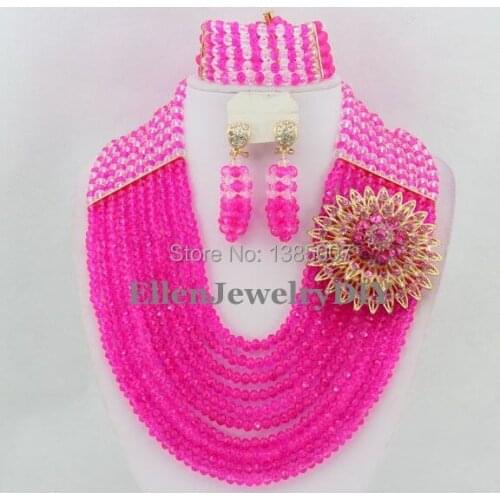African Wedding Jewelry Set Crystal Jewelry Set African Beads Necklace Set Crystal Beads Neckalce Set Free Shipping W6017