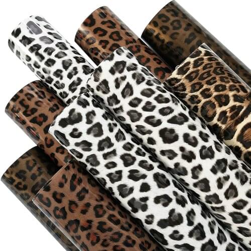 Leopard Pattern Heat Transfer Vinyl Film Iron- on TPU Vinyl DIY Bundle Garment Clothing for T-Shirt Textiles Bags Decoration