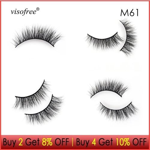 Visofree Eyelashes 3D Mink Lashes Wispy lashes Crisscross Mink Eyelashes Extension lashes Natural Long False Eyelashes Makeup