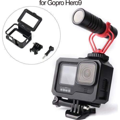 Protective Frame Housing for GoPro Hero 9 Action Camera Rabbit Cage Shell Cold Shoe Mount Camcorder Case Protector Accessories