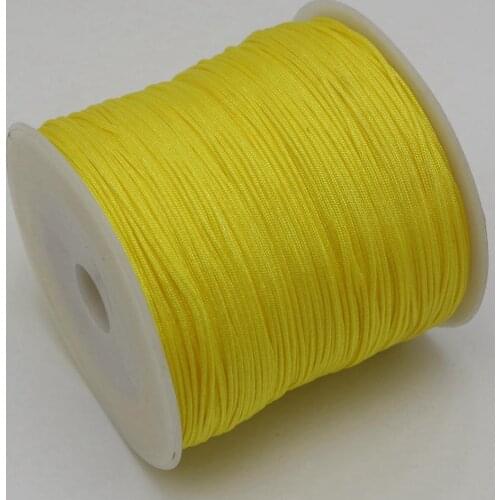 100 Meters Yellow String Chinese Knot Cord Synthetic Silk Jewelery Cord 0.8mm