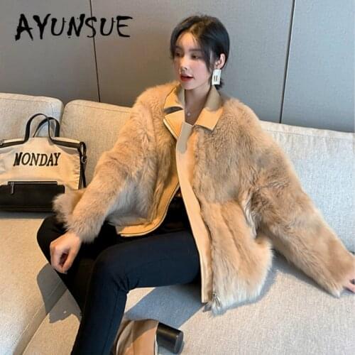 Natural Fur Coat Women 100% Wool Jacket Women Clothes 2020 Real Leather Jacket Parka Real Fur Winter Coat Women 2020TW59 YY2412