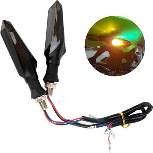 1 Pair Motorcycle Turn Signal Lights Running Lamp Double-sided LED Flowing Water Lamp Indicator Blinker Moto Tail Brake Lights