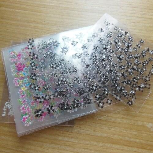 10 Sheet x 3D Design Tip Nail Art Sticker Decal Manicure Mix Color Flower