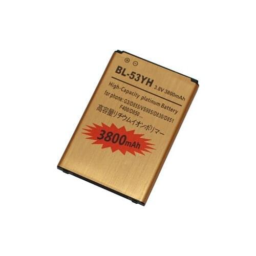 10pcs 3800mAh Replacement Gold Li-ion Battery For LG G3 BL-53YH G3 D855 F400 D830 D850 VS985 D850 D851