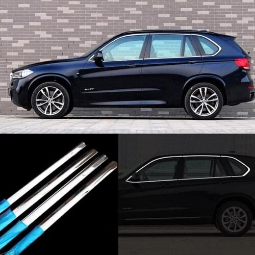 10pcs Stainless Steel Door Window Frame Sill Molding Trim For BMW X5 2009-2013