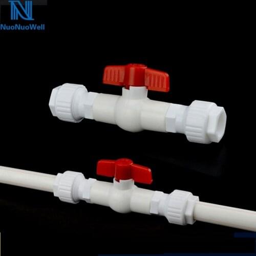 20mm 25mm 32mm PVC Pipe Quick-Fit Quick-Connect Ball Valve Large Flow Straight Live Connection Garden Irrigation Fittings