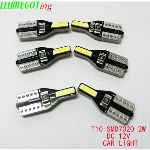 20pcs T10 W5W 194 168 12V White SMD 7020 Auto Interior Light License Plate Lights For BMW For Volkswagen VW for Passat for Golf