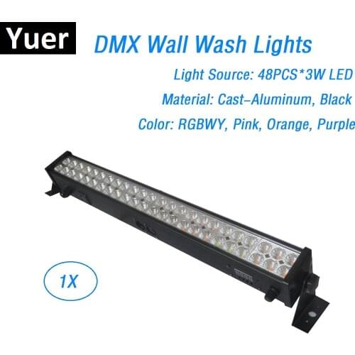 2019 Factory Sales 48X3W 8 Colors LED Wall Washer Lights DMX512 Disco Lights LED Party Lights Professional Dj Club Stage Lights