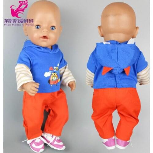 43cm Baby dollsWinter Sweater Christmas Dress with hat and scarf also fit for 18 inch girls dolls for kids playing