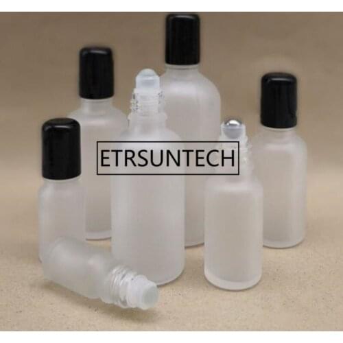5ml 10ml 15ml 20ml Frost clear Glass Roll on perfume Bottle metal Roller Ball Containers F1185