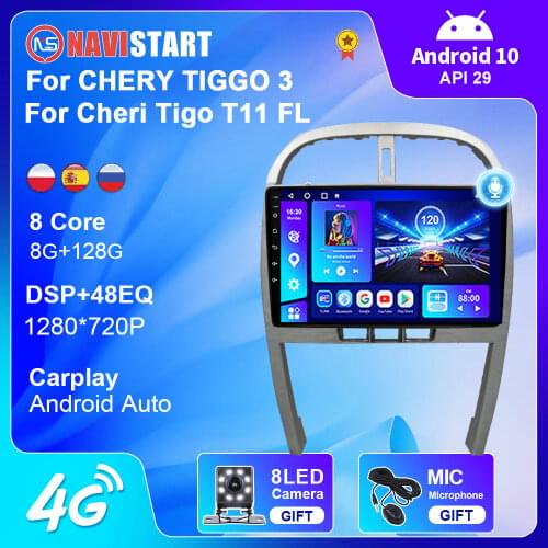 OKNAVI 2Din Android 9.0 Car Radio Multimedia For Chery Tiggo 3 2009-2013 Vedio Player Navigation Autoradio GPS Track 4G WiFi