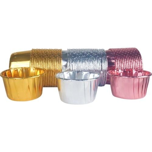 20/50pcs Rose Gold Cupcake Paper Liner Cake Wrappers Cup Oilproof Baking Cup Tray Case Birthday Wedding Party Caissettes Cups