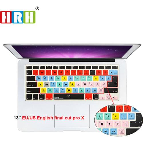 HRH For Apple Final Cut Pro X Functional Hotkey Shortcut Silicone Keyboard Cover Skin for Macbook Air Pro Retina 13 15 17 EU/US