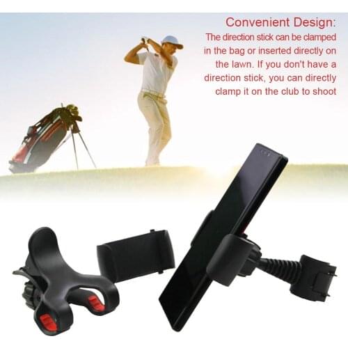 Golf club mobile phone support shooting clip 360 rotation playing action record posture correction live support For smart phone
