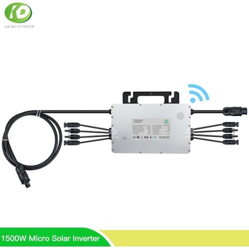 Dual MPPT 1500W Micro Solar Inverter 16-60VDC On Grid Tie Inverter 2.4G WIFI IP67 220V AC 50HZ Converter Pure Sine Wave For PV