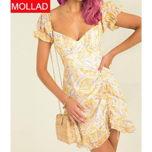 2021 Cross-Border Wish Summer Tube Top Printed Pleated Ruffled Elegant Dress