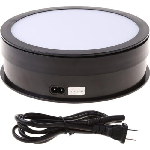 15/20cm Electric Turntable Display Stand LED Light Rotating Table Watch Bracelet Jewelry Holder for Photography Props