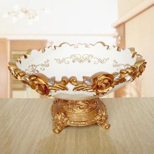 European Luxury Fruit Plate Resin Storage Box Ornaments Home Livingroom Table Furnishing Decoration Office Desk Figurines Crafts