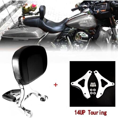 Fixed Mount&Driver Passenger Backrest For Harley Touring Street Glide FLHX 14-19