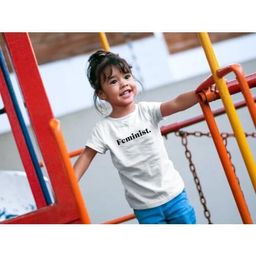 Feminist Toddler Infant Newborn Baby Short Sleeve Tshirt Children White T-shirt Kids Cool Slogan Tops Unisex Girl Boy Tee