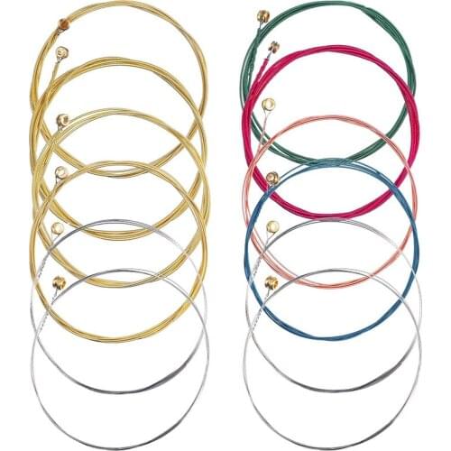 Hot AD-3 Sets Guitar Strings Replacement Steel String for Acoustic Guitar (1 Brass Set, 1 Copper Set and 1 Multicolor Set)