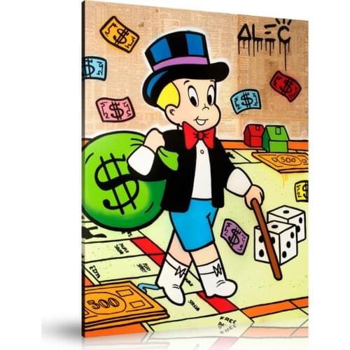 HD Print Alec Monopoly Oil Painting Home Decor Wall Art on Canvas Richie Plays Monopoly Canvas Printings Room Decor