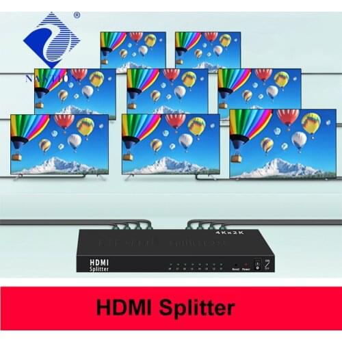 1x8 HDMI Splitter with Full Ultra HD 4K/2K and 3D Resolutions 8 ports 4K/30Hz