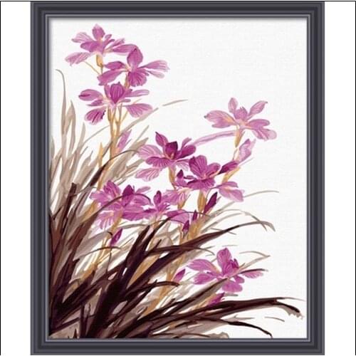 MaHuaf-A654 Orchid Flower Framed Picture Paintng By Numbers DIY Canvas Oil Painting Home Decor For Living Room Wall Art