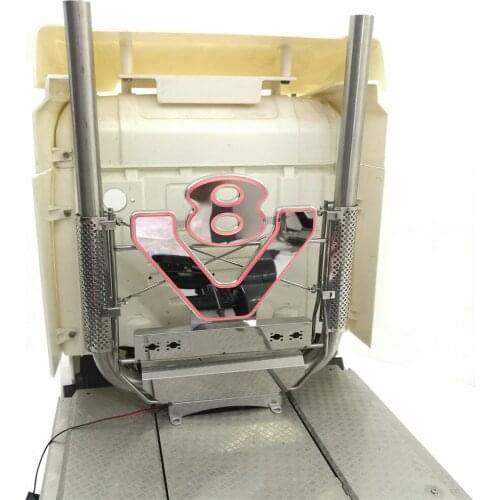 ​Exhaust Chimney set LED V8 LOGO for 1/14 TAMIYA Scania R620 R470