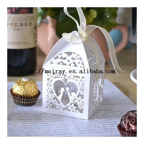 Laser cut wedding candy chocolate box , food chocolate box