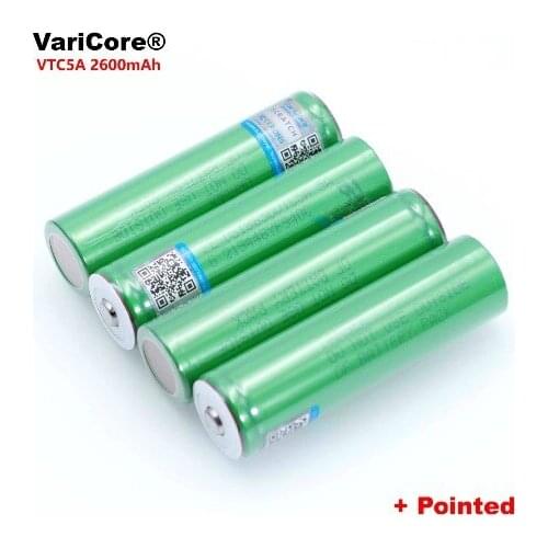 VariCore VTC5A 2600mAh 3.6V 18650 Lithium Battery 30A Discharge for US18650VTC5 batteries +Pointed