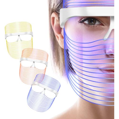3 Colors Led Facial Mask Led Korean Photon Therapy Face Mask Machine Light Therapy Acne Mask Neck Beauty Led Mask