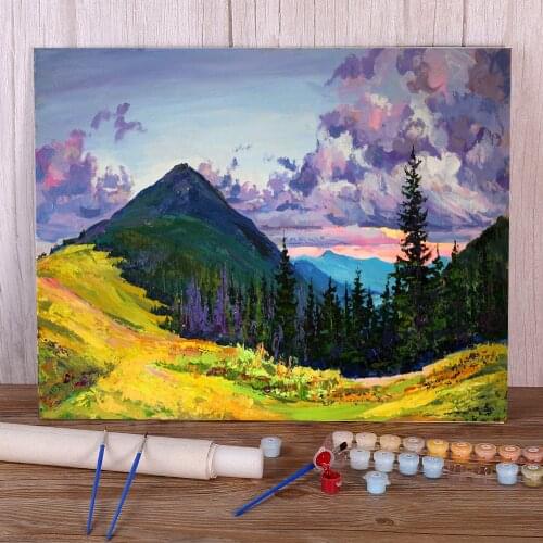 Landscape Mount Khomyak Coloring By Numbers Painting Set Oil Paints 40*50 Picture By Numbers Photo Wall Paintings Drawing