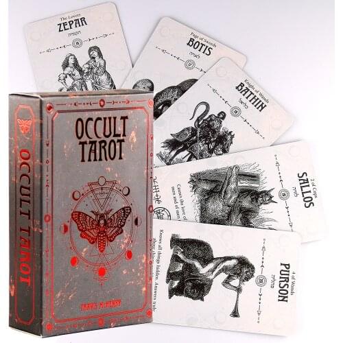 Occult Tarot 78 Divination Cards Set Deck Oracle Card Family Party Playing Cards Board Solomonic Ancient Magickal Grimoires Toy