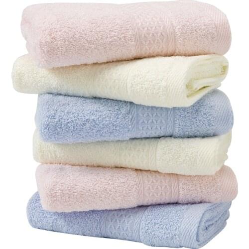 100% Cotton Towel Bathroom Face Towel Hand Towel Skin Friendly Yellow Blue Pink Towels