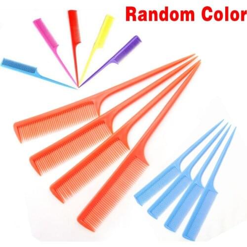HOT 1PC Hairdresser colourful Tail Comb Sharp End High Quality Professional Fine comb Split Hair For Beauty