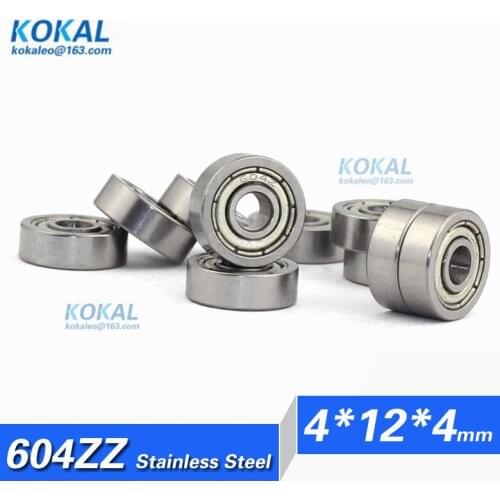 [S604ZZ]Free Shipping 10pcs 440C stainless steel minisize bearing 80014 604ZZ 604-2z 604z deep groove ball bearing 4*12*4mm