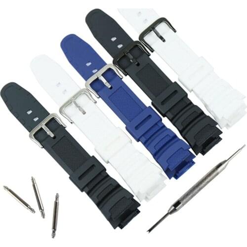 Silicone Anti-fall Watch Band For Casio AE-1200w AQ-S810W SGW-400H SGW-300 Solid Color Sweat Proof Sport Rubber Wristband Strap