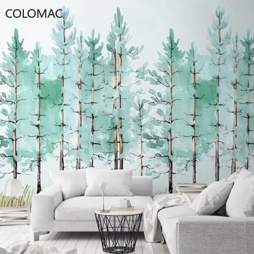 Colomac Custom Nordic Modern Simple Forest Wallpaper Living Room Seamless Personality Mural Decoration for Bedroom Drop Shopping