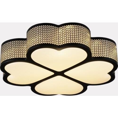 Modern LED Kids Bedroom Ceiling Lamp Aluminum Four Leaf Clover Living Room Ceiling Lights Acylic Panel Study Room Ceiling Lamp