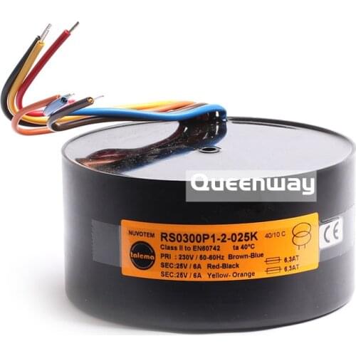 T-039 2* 25V 30V 35V 300W 4A RS Talema Fully Shielded Toroidal Transformer 300VA Primary Rated Voltage 230V AC