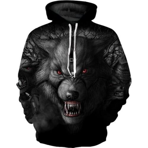 New animal-print hoodie for men 3d hoodie brand sweatshirt Jackets premium pullover fashion Tracksuit dvil wolf street Coats
