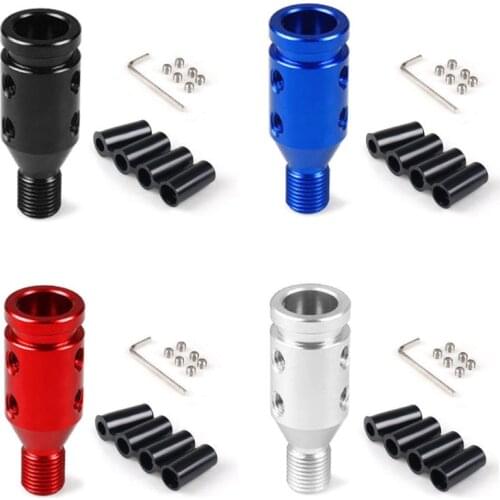 Universal Car Manual Gear Shift Knob Adapter M12x1.25 Aluminum Threaded Shifter with Wrench Screws Hoses Kits