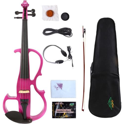 Yinfente white 5 string Electric Silent Viola 16 inch Woodden Body Sweet Sound Free Case Bow