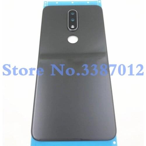 Back Battery Cover For Nokia X5 5.1 Plus TA-1102 TA-1105 / X6 6.1 Plus TA-1083 TA-1099 Glass Rear Door Housing With Camera Lens