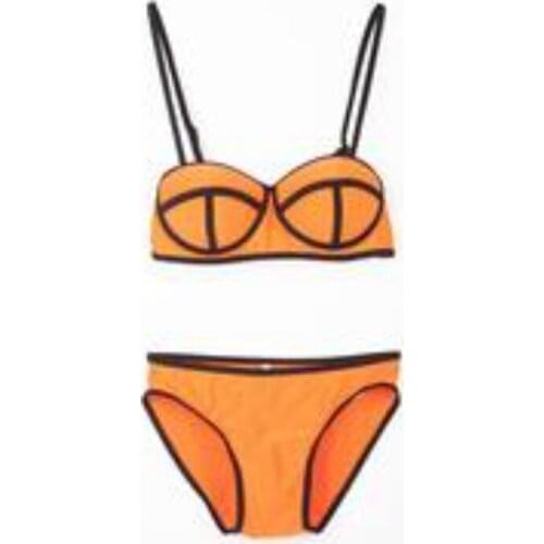 Women Patchwork Sexy bikini Low waist bathing Beachwear push up Cross Bandage Halter print Swimsuit Bikini set