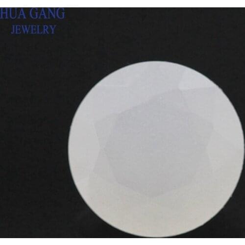 1.5-15mm Color White Translucent Round Shape Machine Cut Loose Glass Stone Synthetic Gems For Jewelry Free Shipping Size