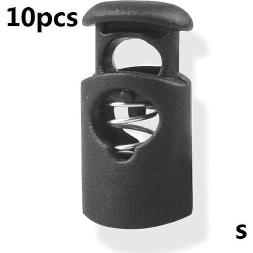 10pcs Push Cord Lock Spring Clasp Plastic Stoppers Ends Toggles Clip Apparel Bungee Elastic Rope Camping Tents Parts