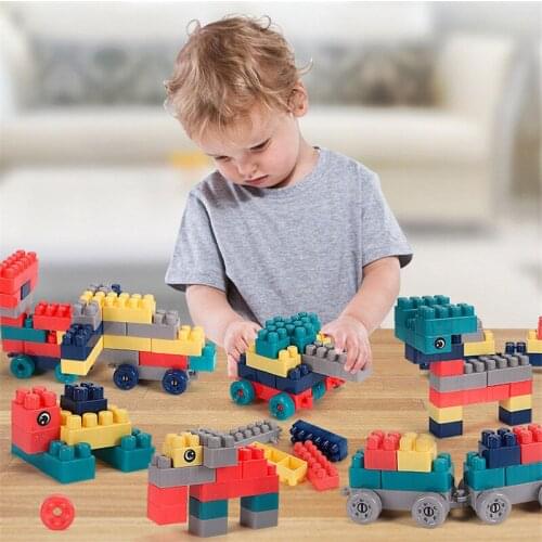 100Pcs Montessori Learning early Education juguetes kindergarten DIY particle toys assembly plastic building blocks